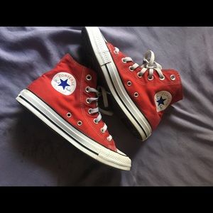 Red high top converse
